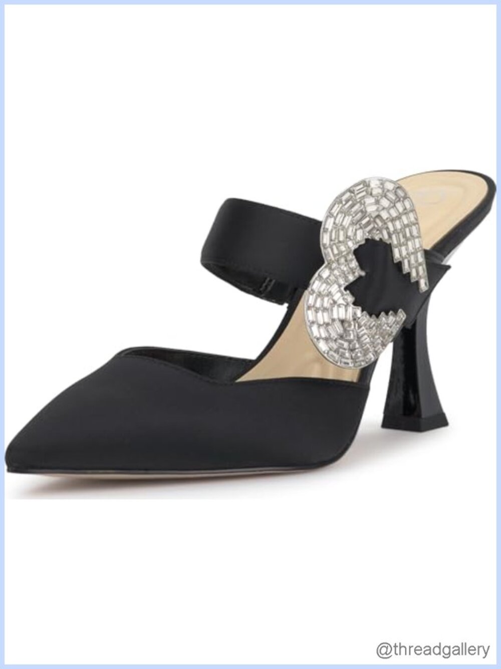 Satin Pointed Toe Heeled Slingback Sandals Formal Dress Shoes